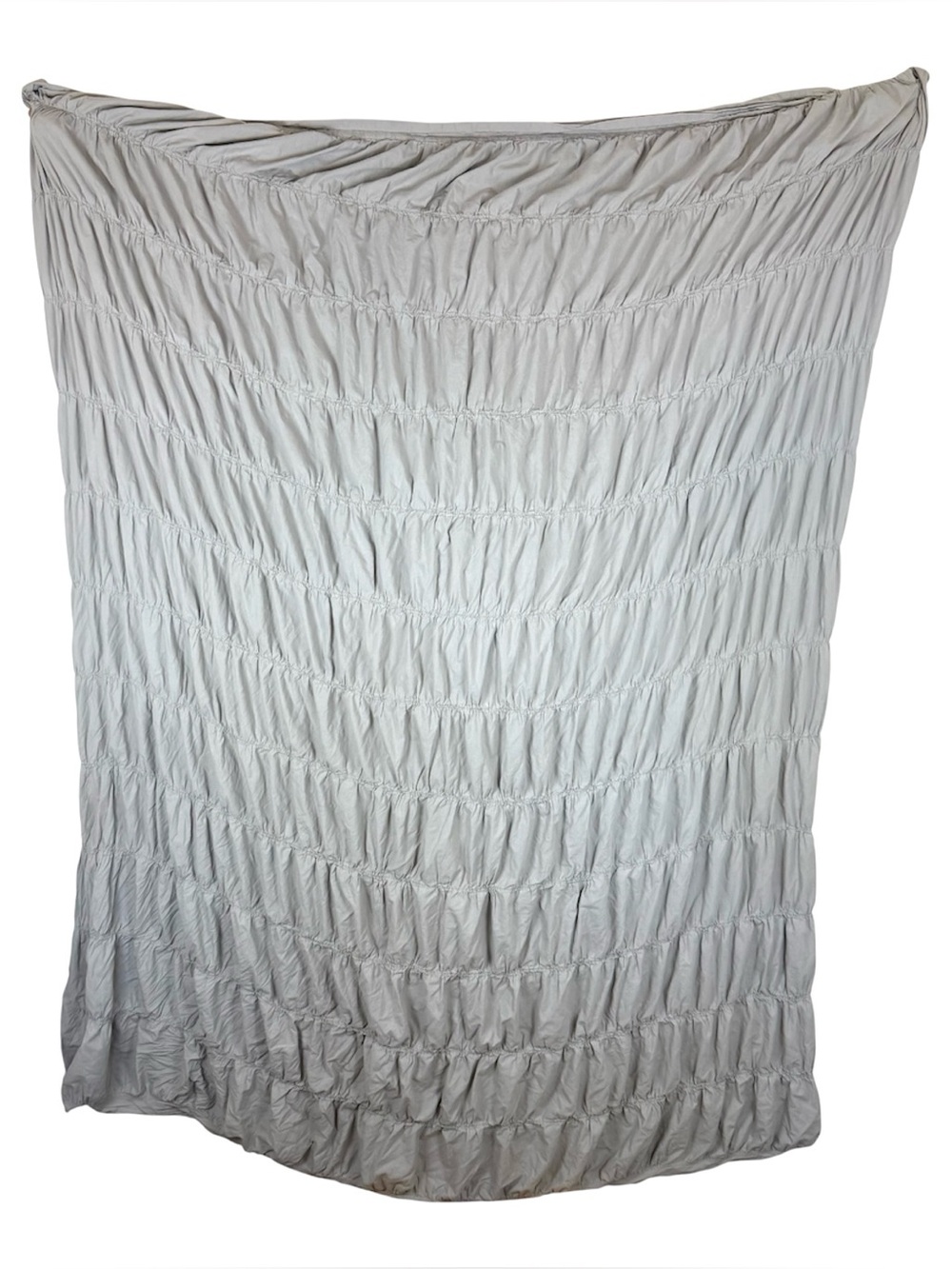 POTTERY BARN TEEN RUCHED LT GRAY 100% COTTON TWIN DUVET COVER